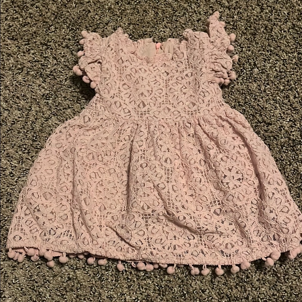 Pink Ruffled Sundress with Flutter Sleeves and Square Neck for Casual Occasions